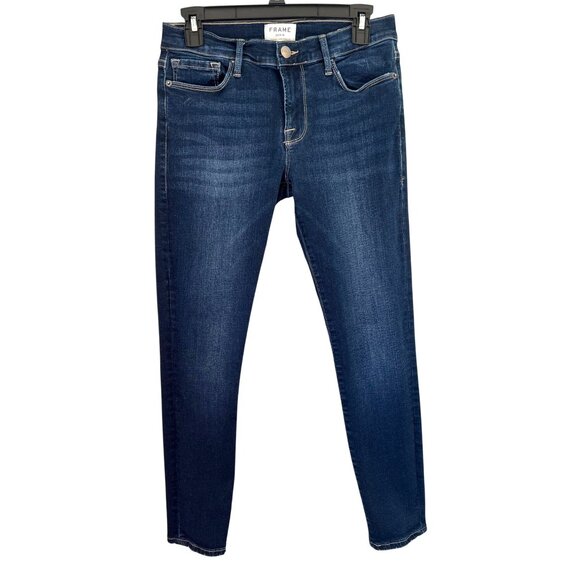 Frame Denim Womens Low-Rise Skinny Jeans Dark Wash Size 27 - Picture 1 of 12